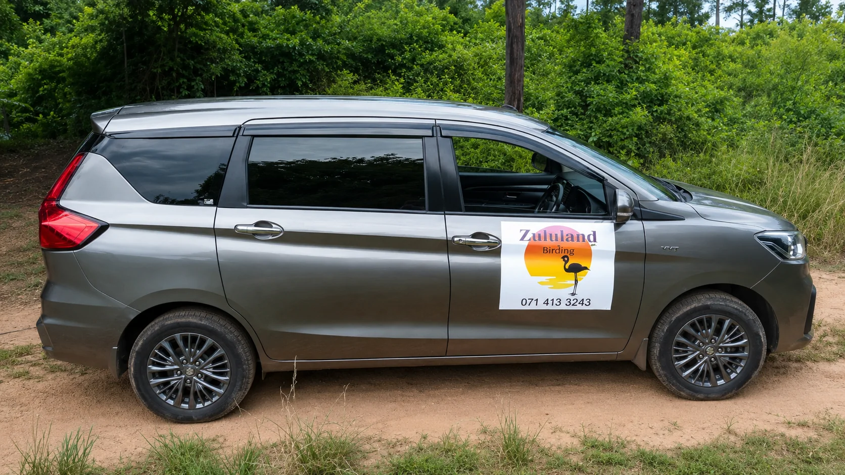 Zululand Birding vehicle with company branding